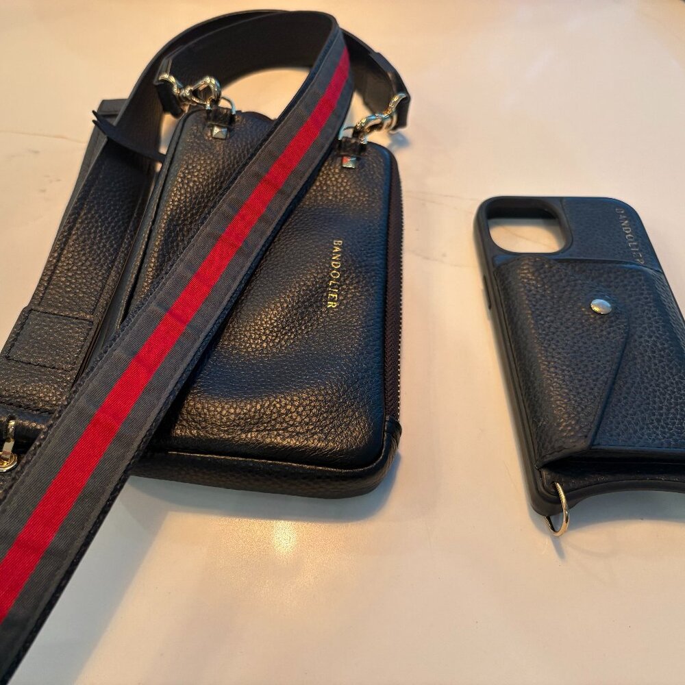 Bandolier Black and Red Phone Case with Strap